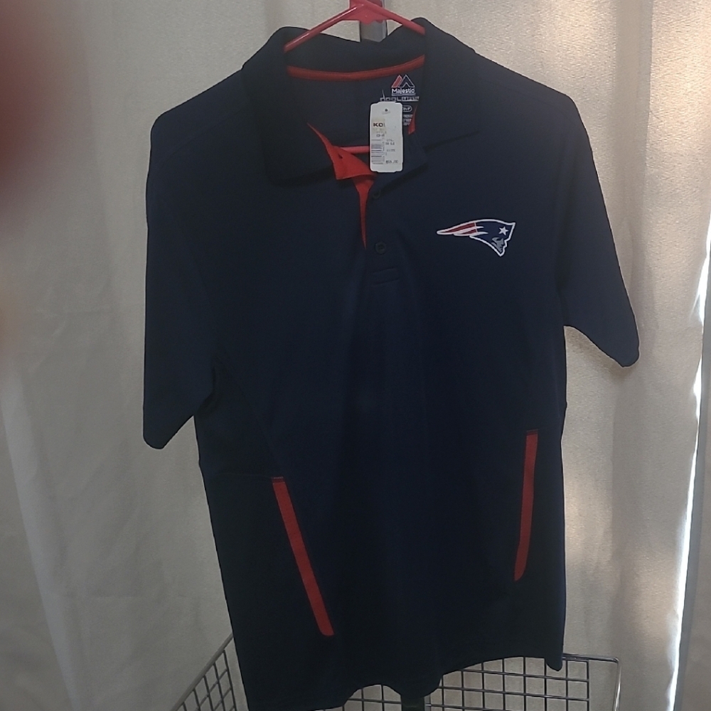 Majestic Cool Base Navy Polo with Red Accents